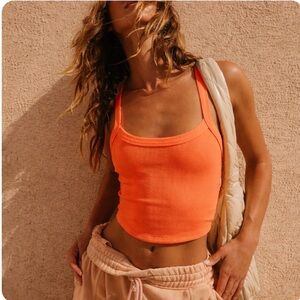 Orange “Angela” Cropped Tank Top